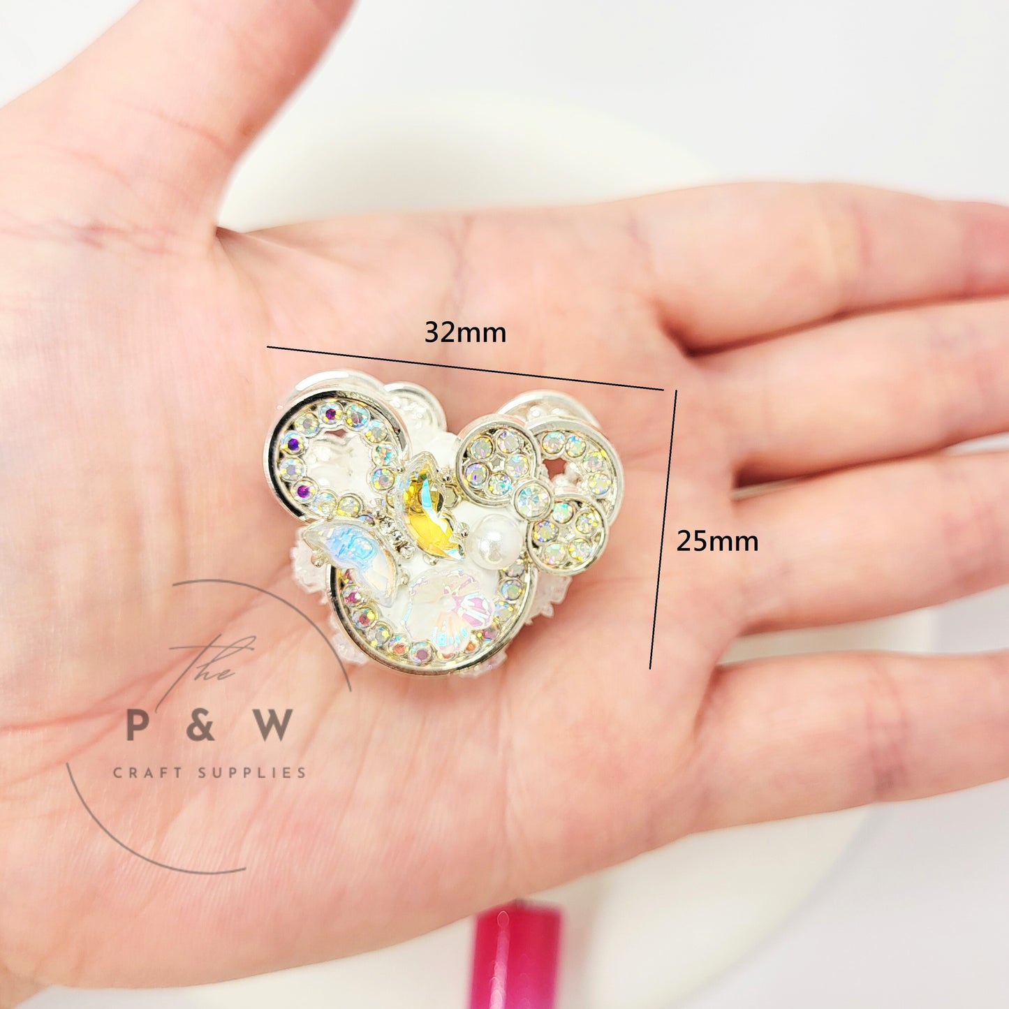 N 612 - Crystal Bow Mouse Bead