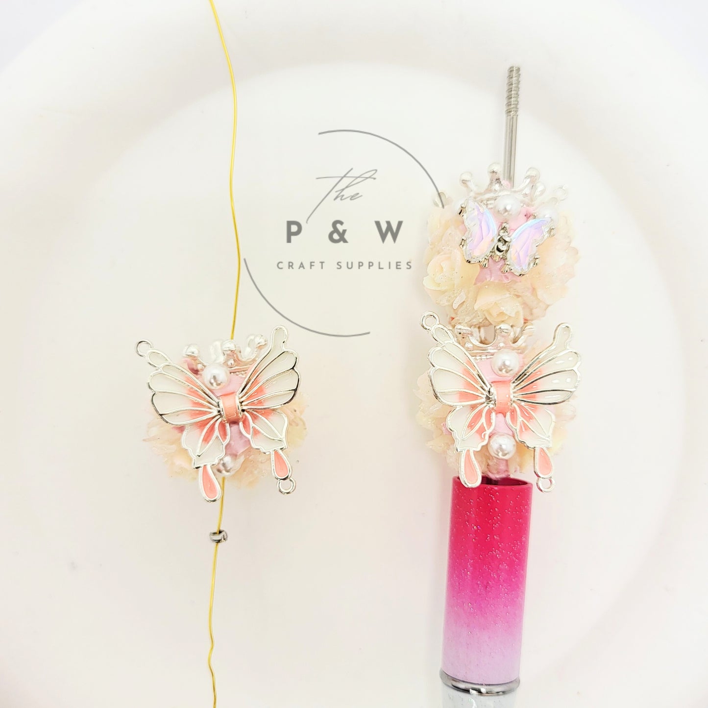 N 613 - Crown Butterfly Beads