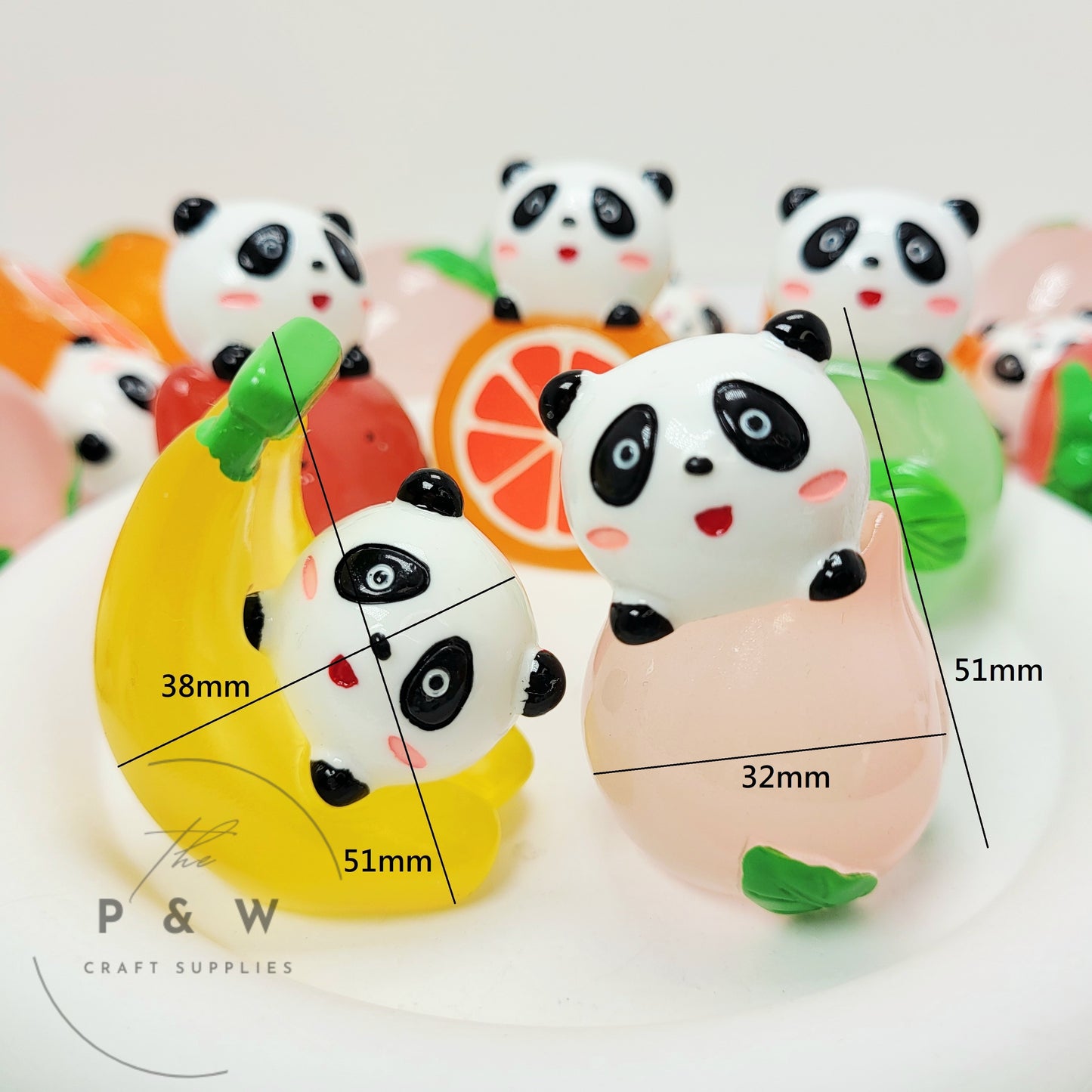 N O24 - Glow Panda Fruit Figurines