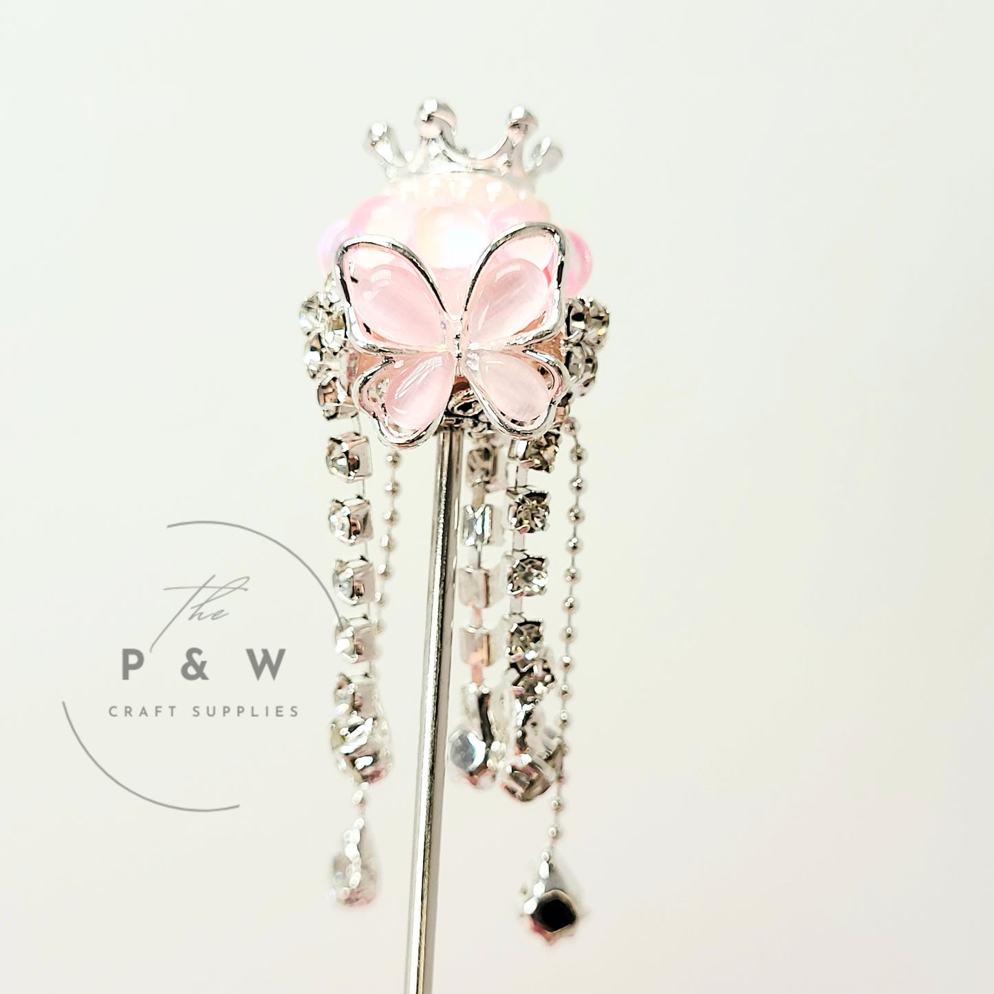 N J1 - Butterfly Crown Tassel Beads