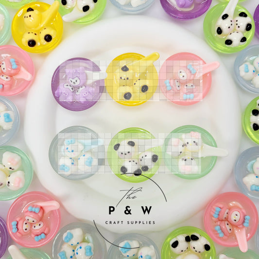 Label 171-Clear Animal Mochi Soup Charms D