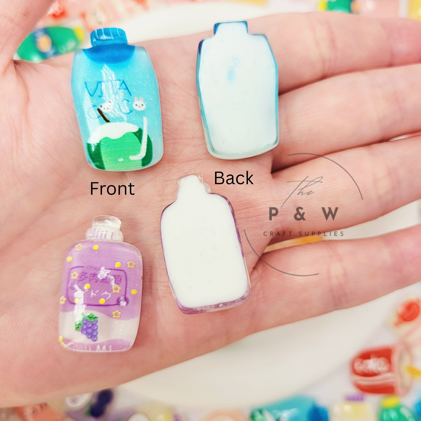 N L31 - Glitter Drink Bottle Flatback Charms