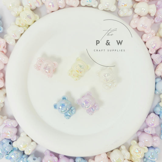 N 596B - Solid Glow Bear Beads