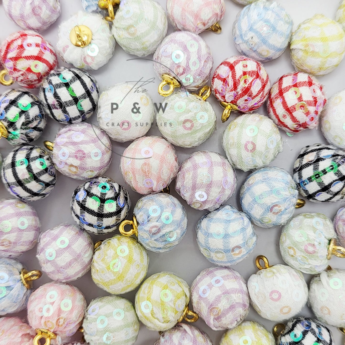 N 568 - Sequin Fabric Ball Charms