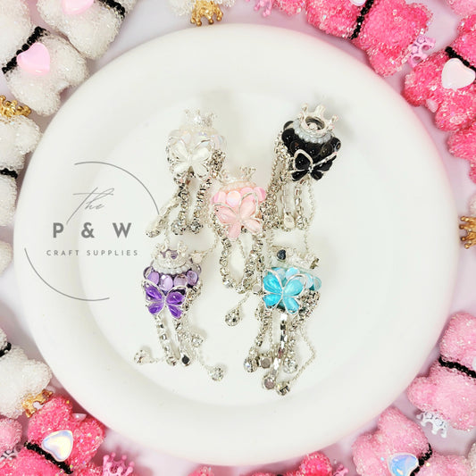 N J1 - Butterfly Crown Tassel Beads