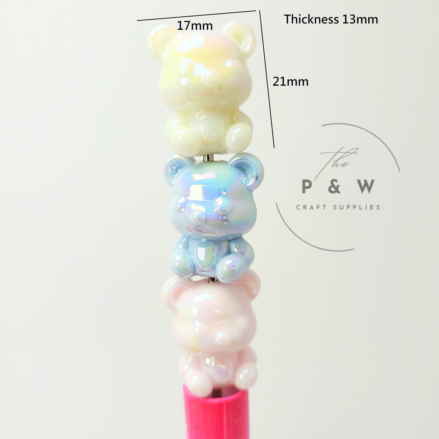 N 596B - Solid Glow Bear Beads